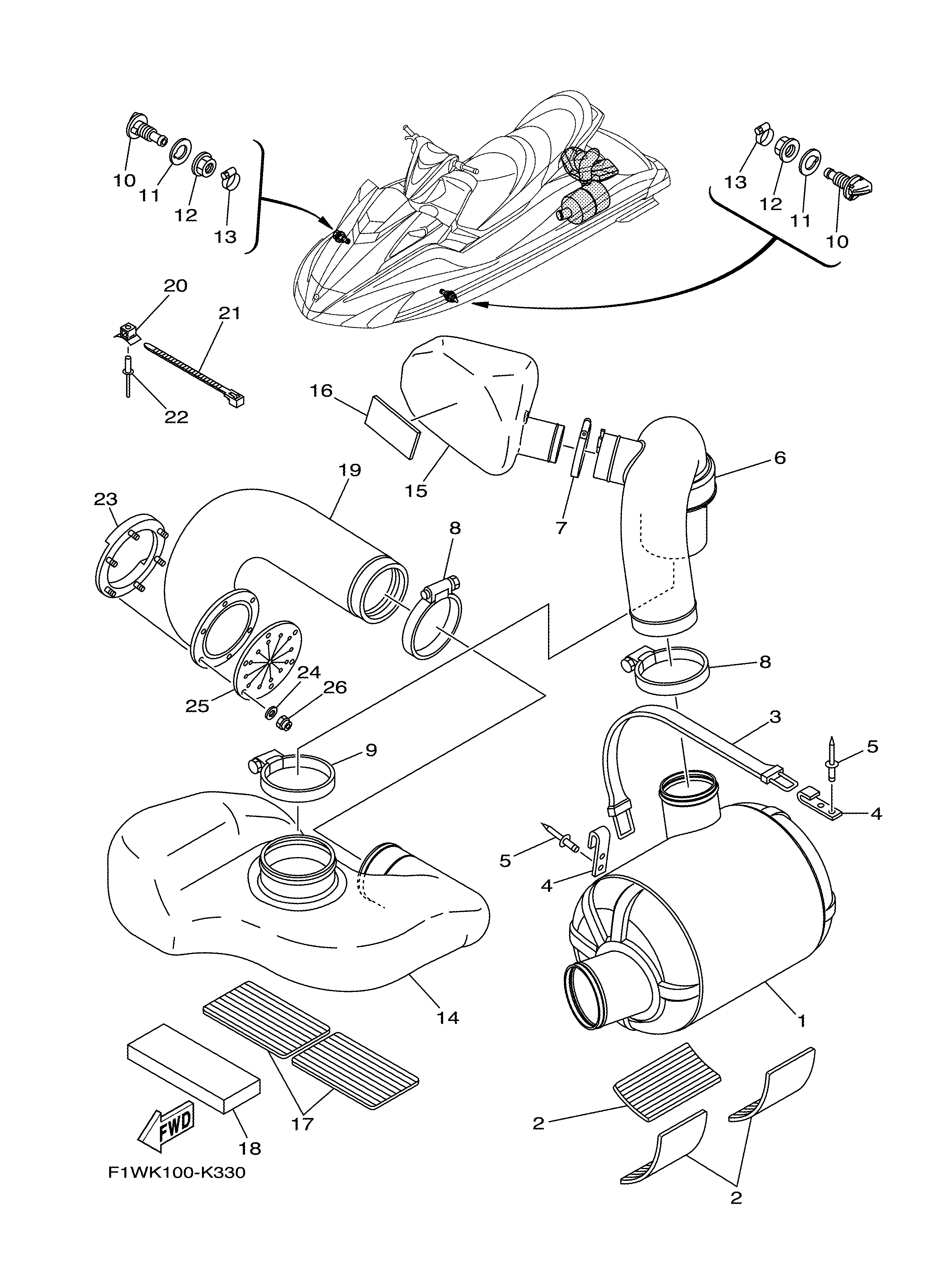 2011 FX CRUISER SHO (FX1800AK) F1WK - EXHAUST 3