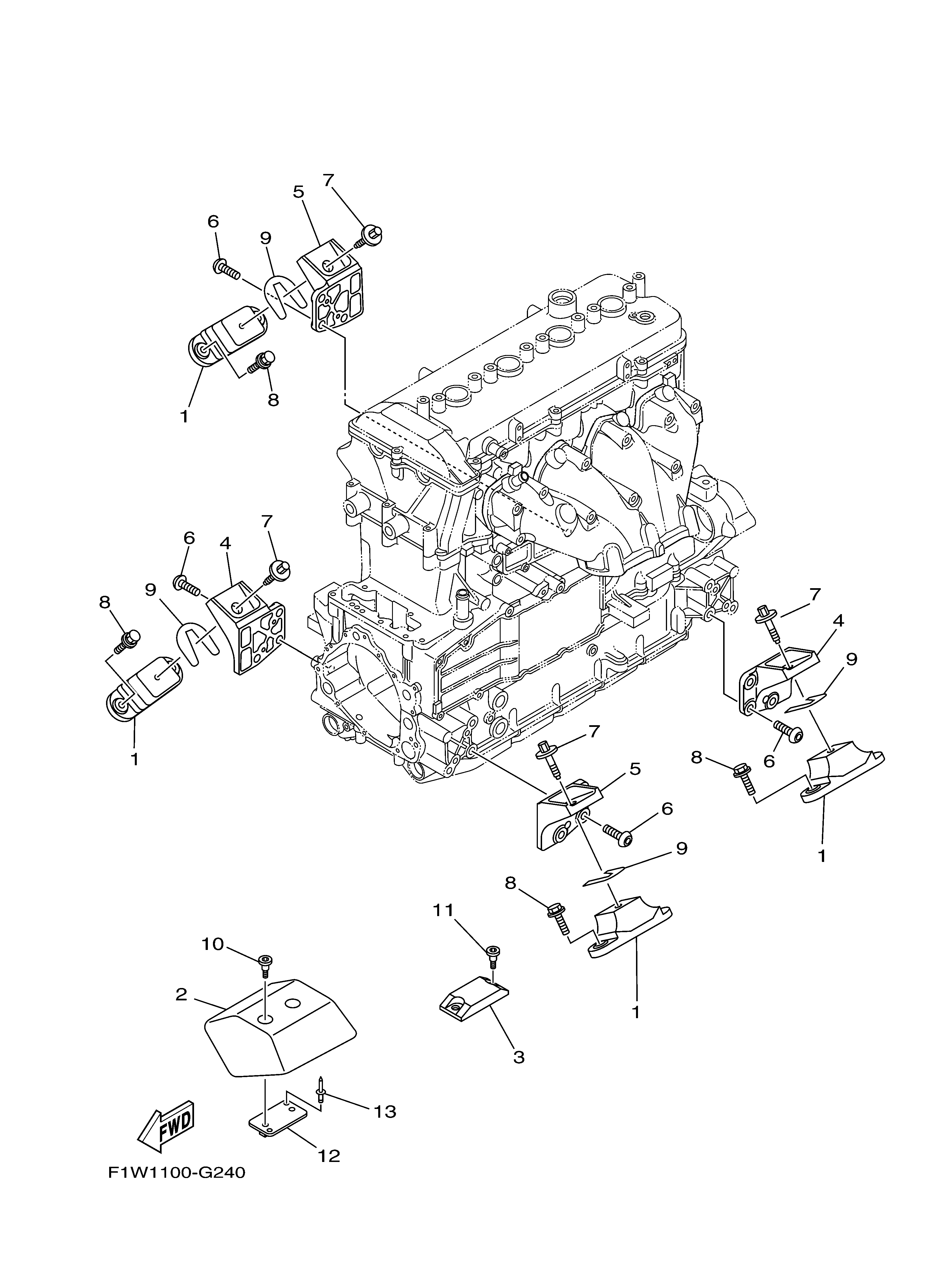 2011 FX SHO (FX1800K) F1WN - ENGINE MOUNT