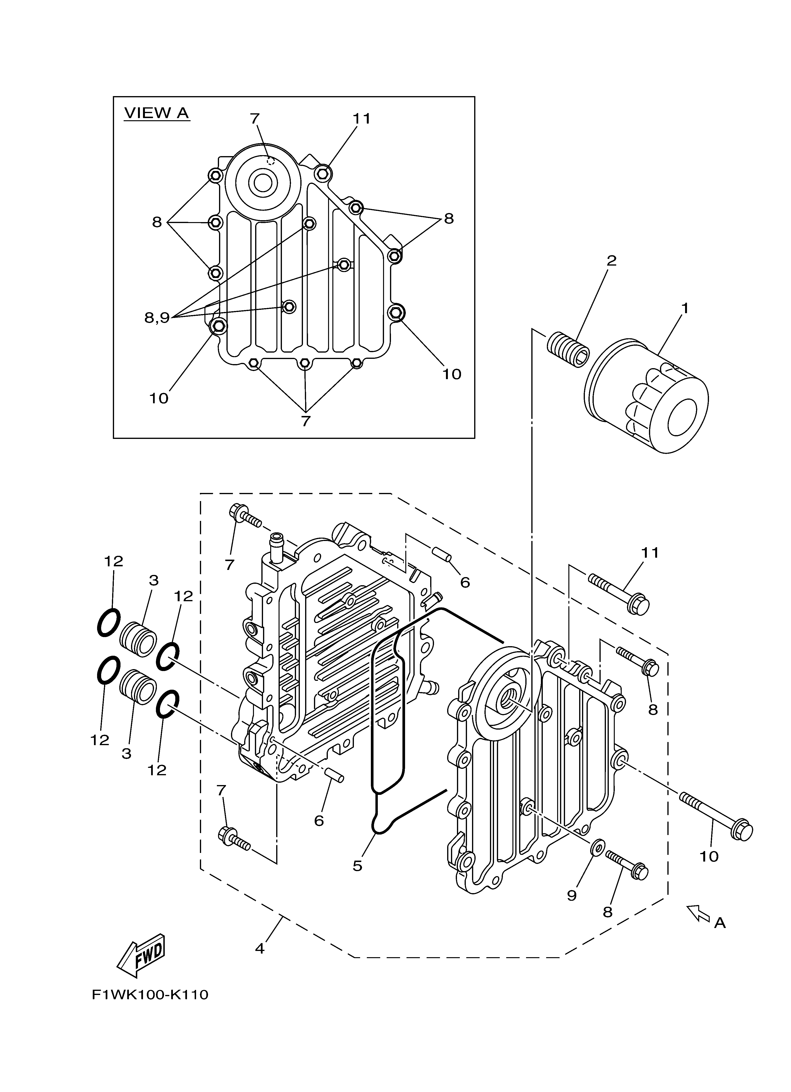 2011 FX SHO (FX1800K) F1WN - OIL COOLER