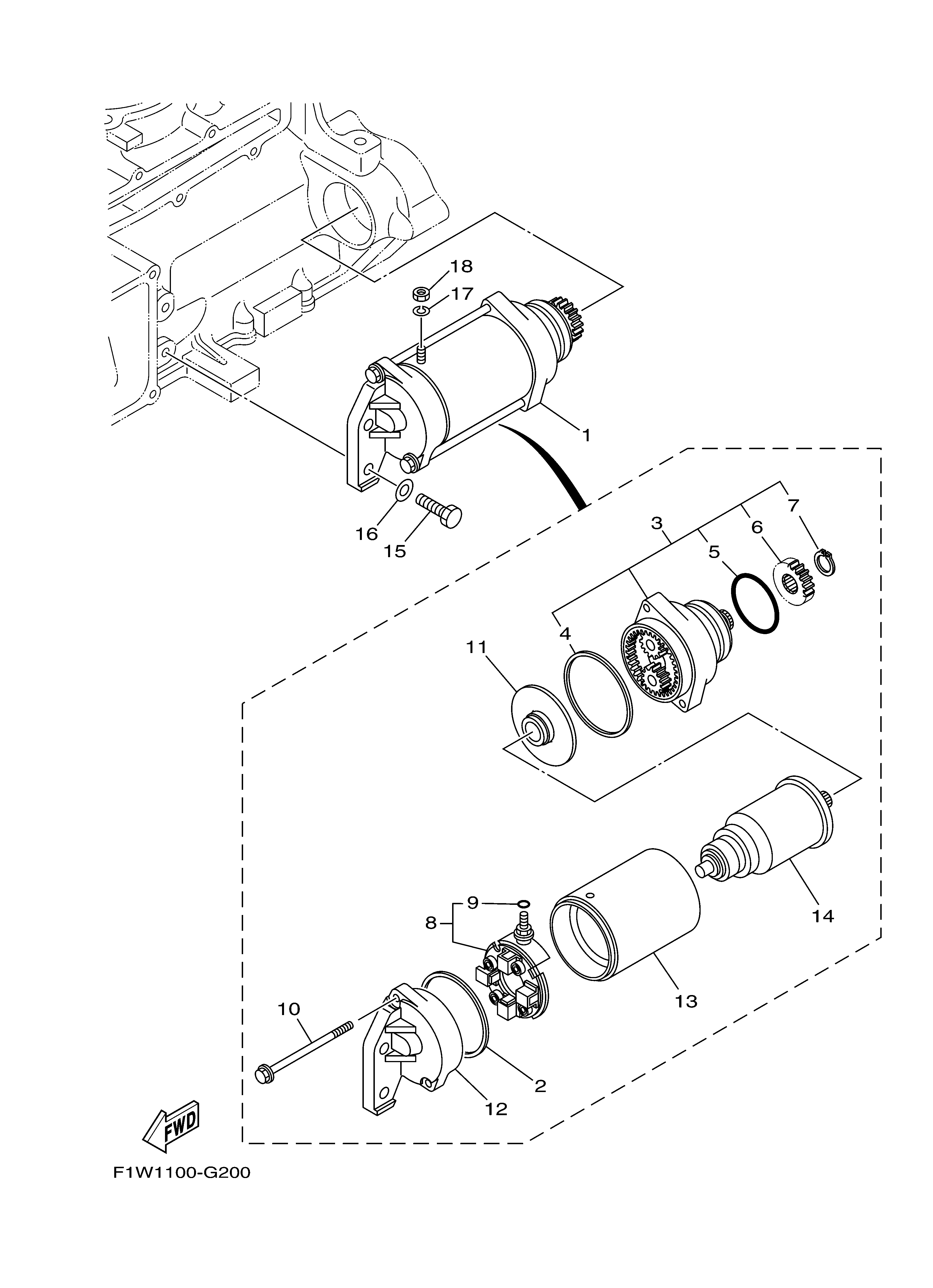 2011 FX SHO (FX1800K) F1WN - STARTING MOTOR