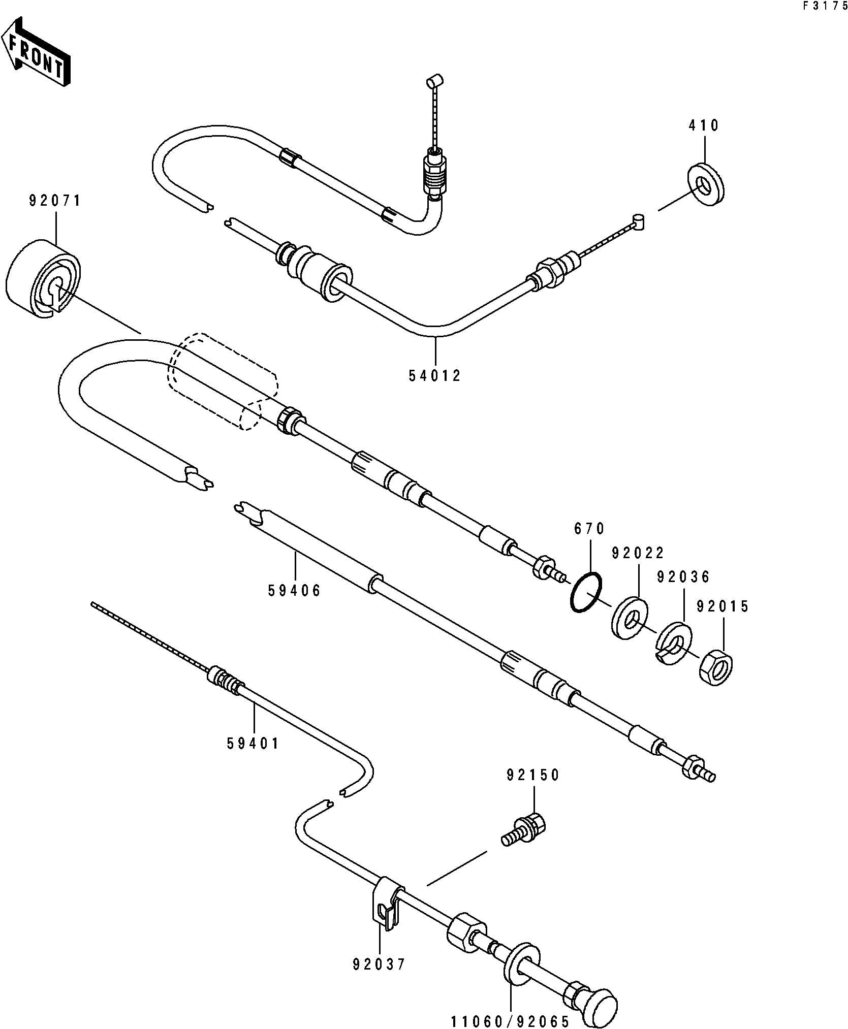 Used 59406-3709 CABLE-STEERING [K0331-02]