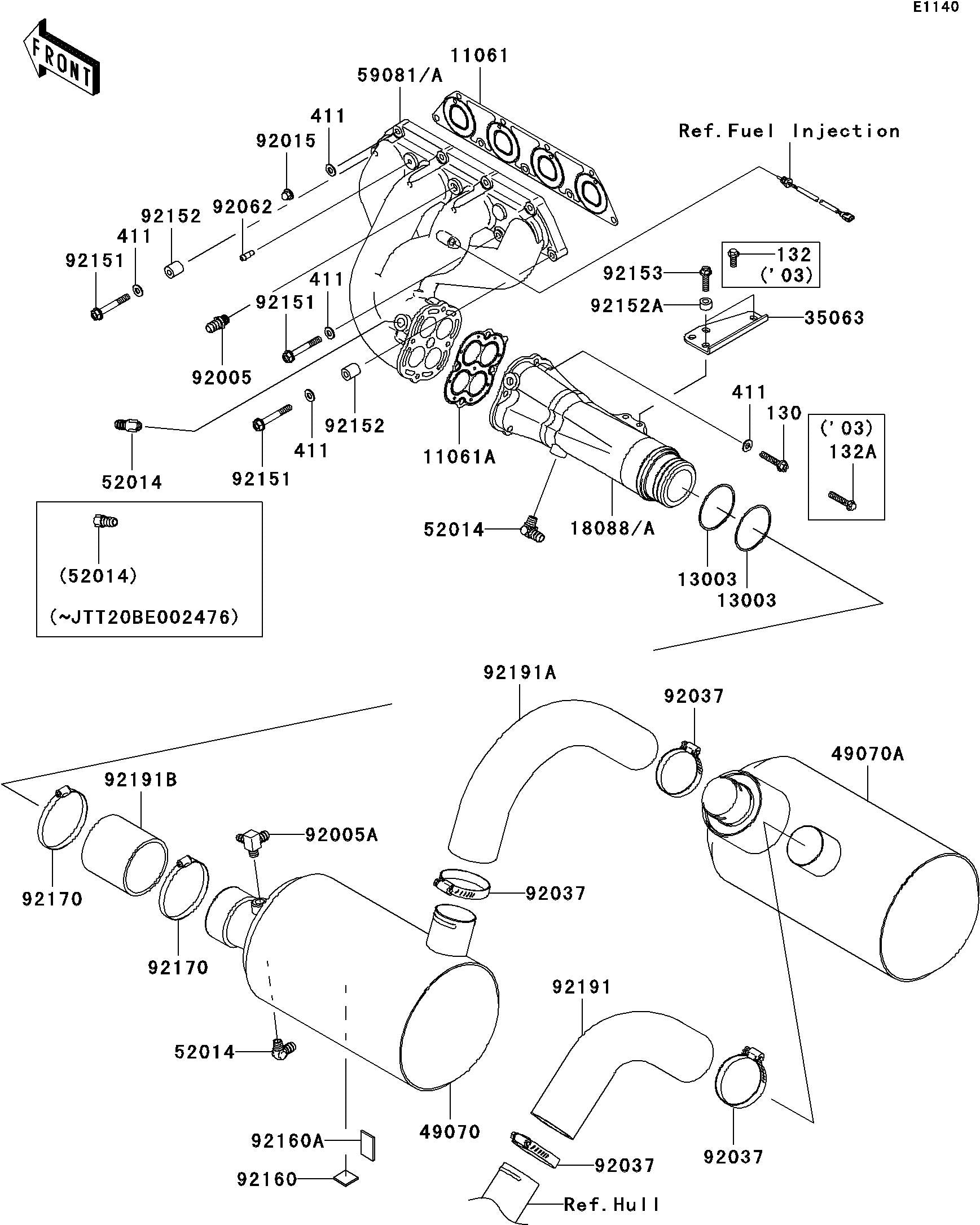 Used 18088-3717 PIPE-EXHAUST  (WITH DEFECT) [K7220-33]