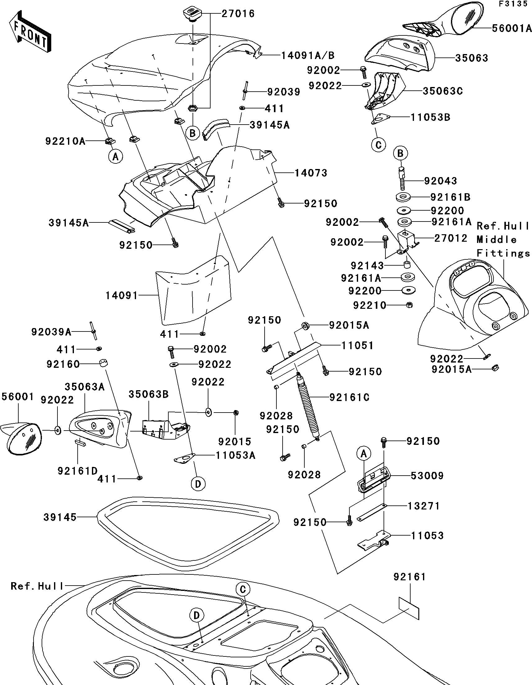 Used 53009-3725 HINGE,HATCH COVER  [K4954-27]