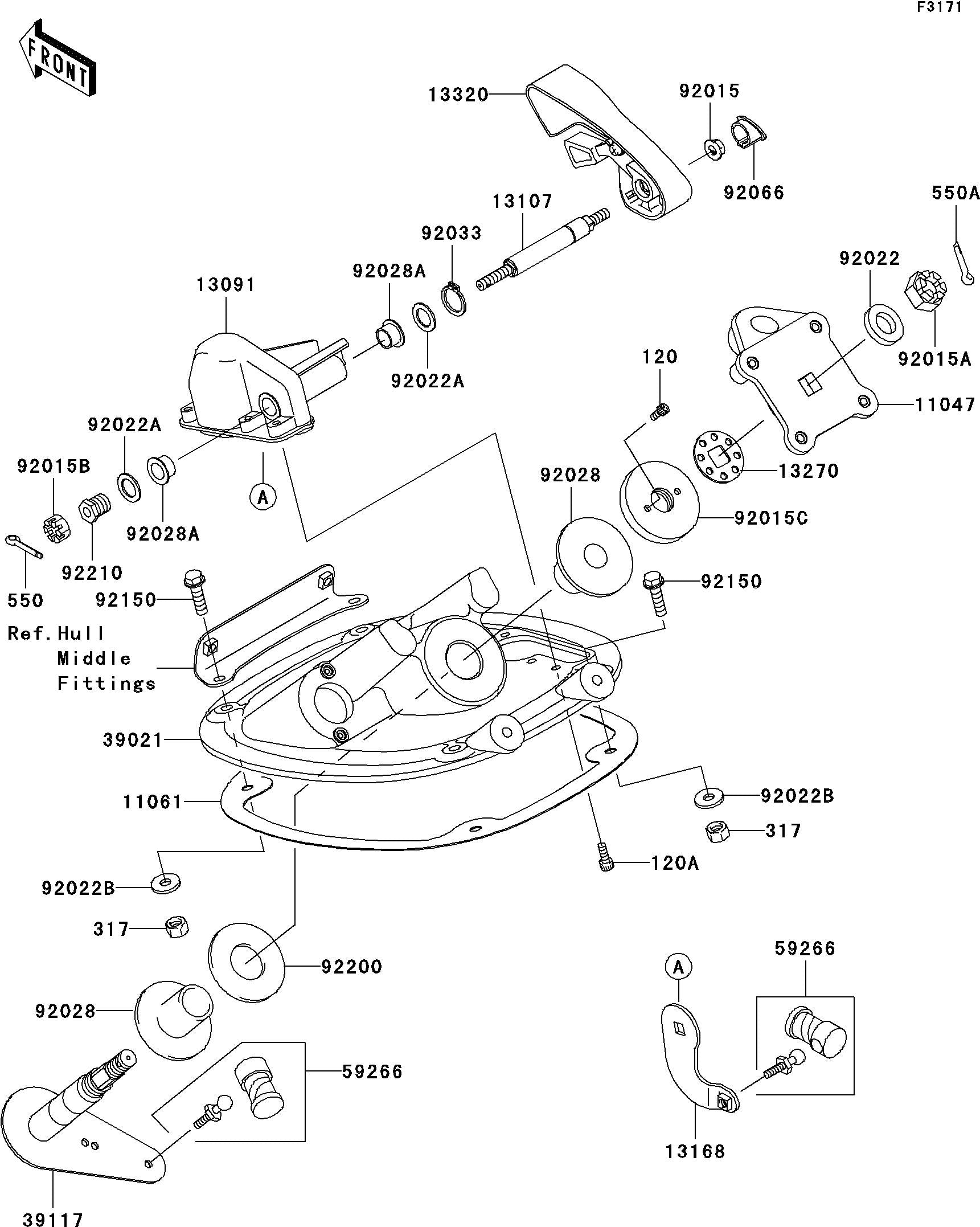 Used 39021-3714 BRACKET-HANDLE POLE [K9187-15]