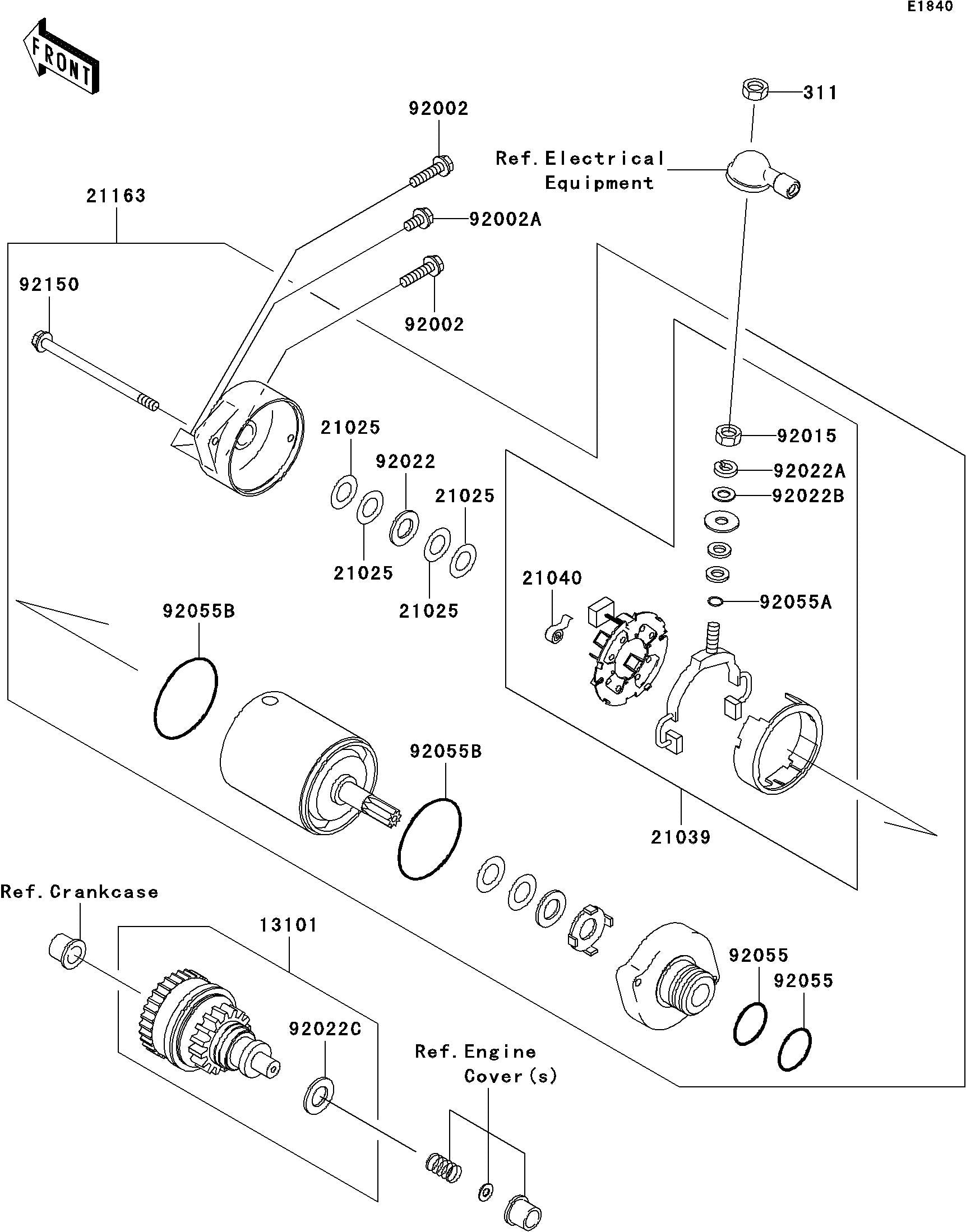 Used 21163-3721 STARTER-ELECTRIC [K7836-44]