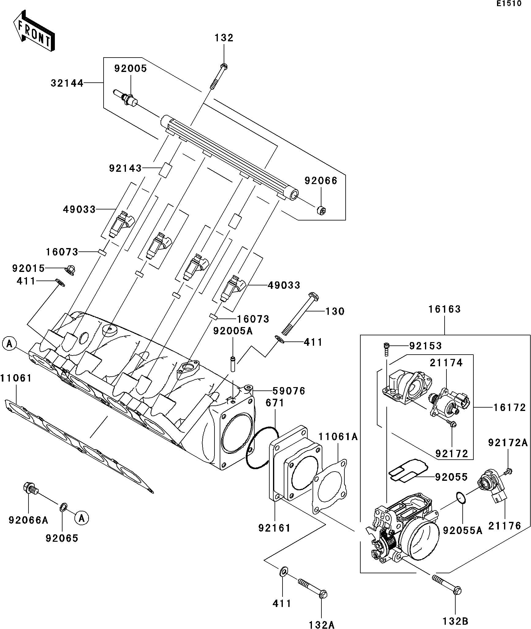 Used 16163-3712 THROTTLE-ASSY,AC60 [K7836-53]