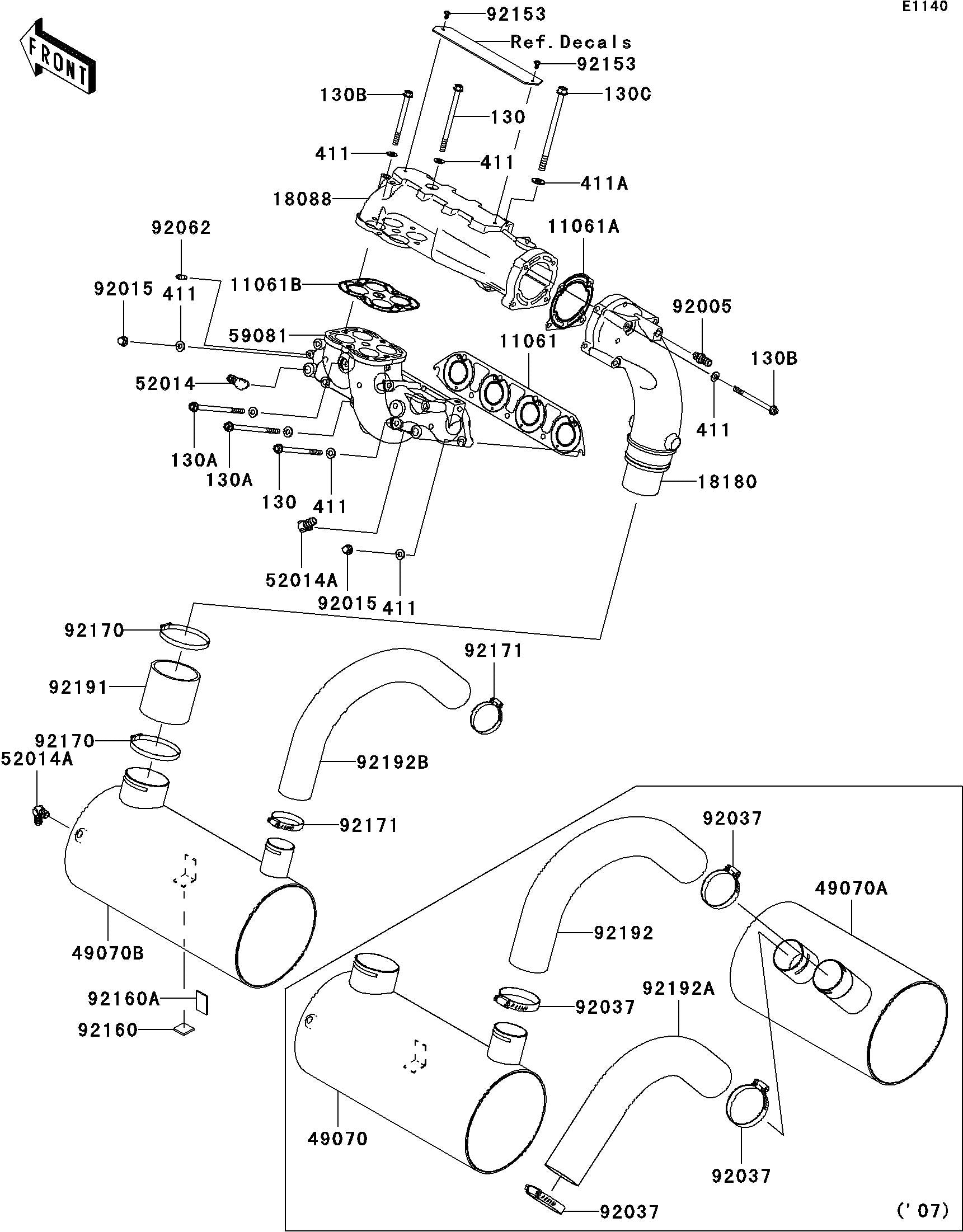 Used 59081-3743 MANIFOLD-EXHAUST  [K2739-37]