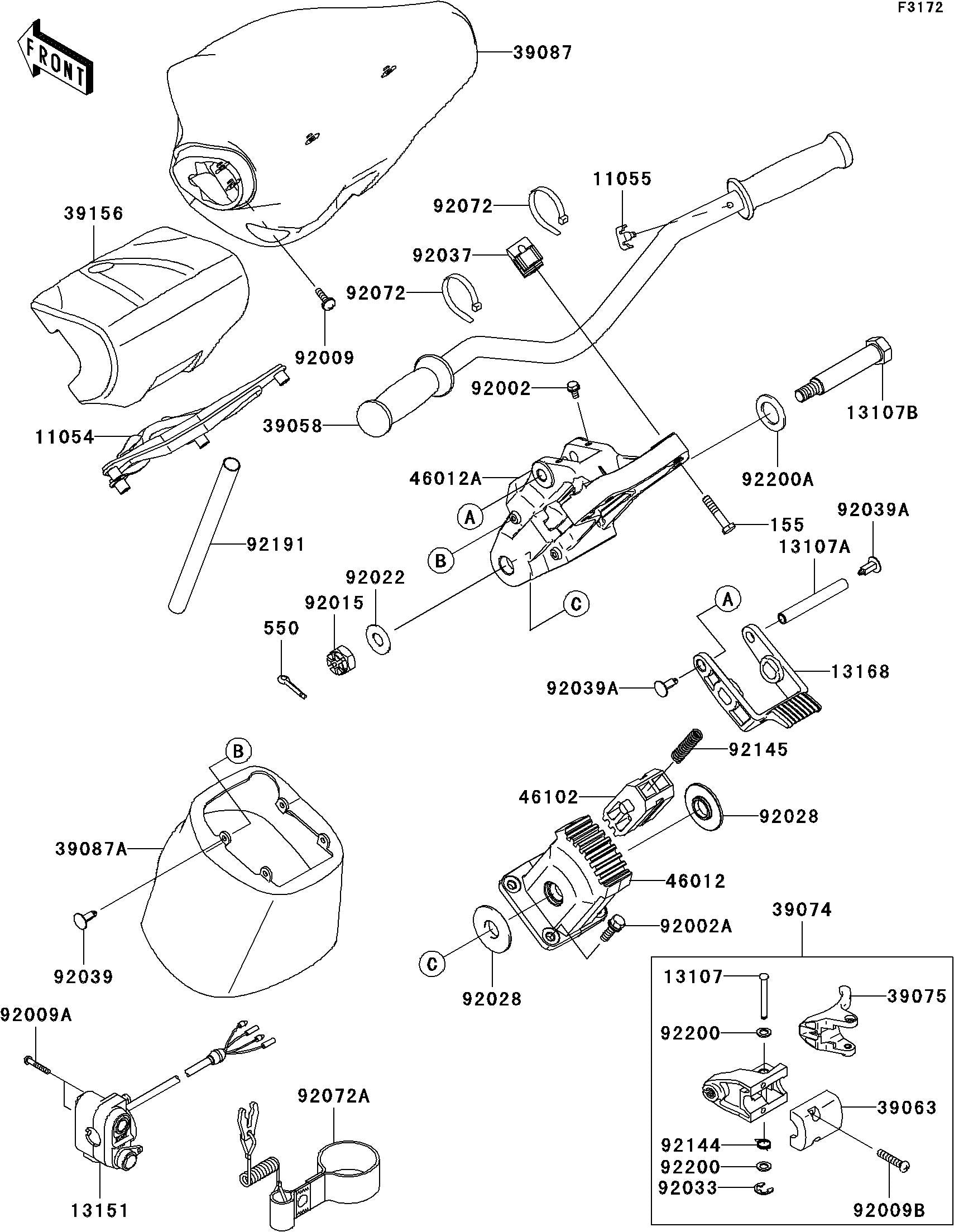 Used 46012-3730 HOLDER-HANDLE,LWR  [X2209-21]