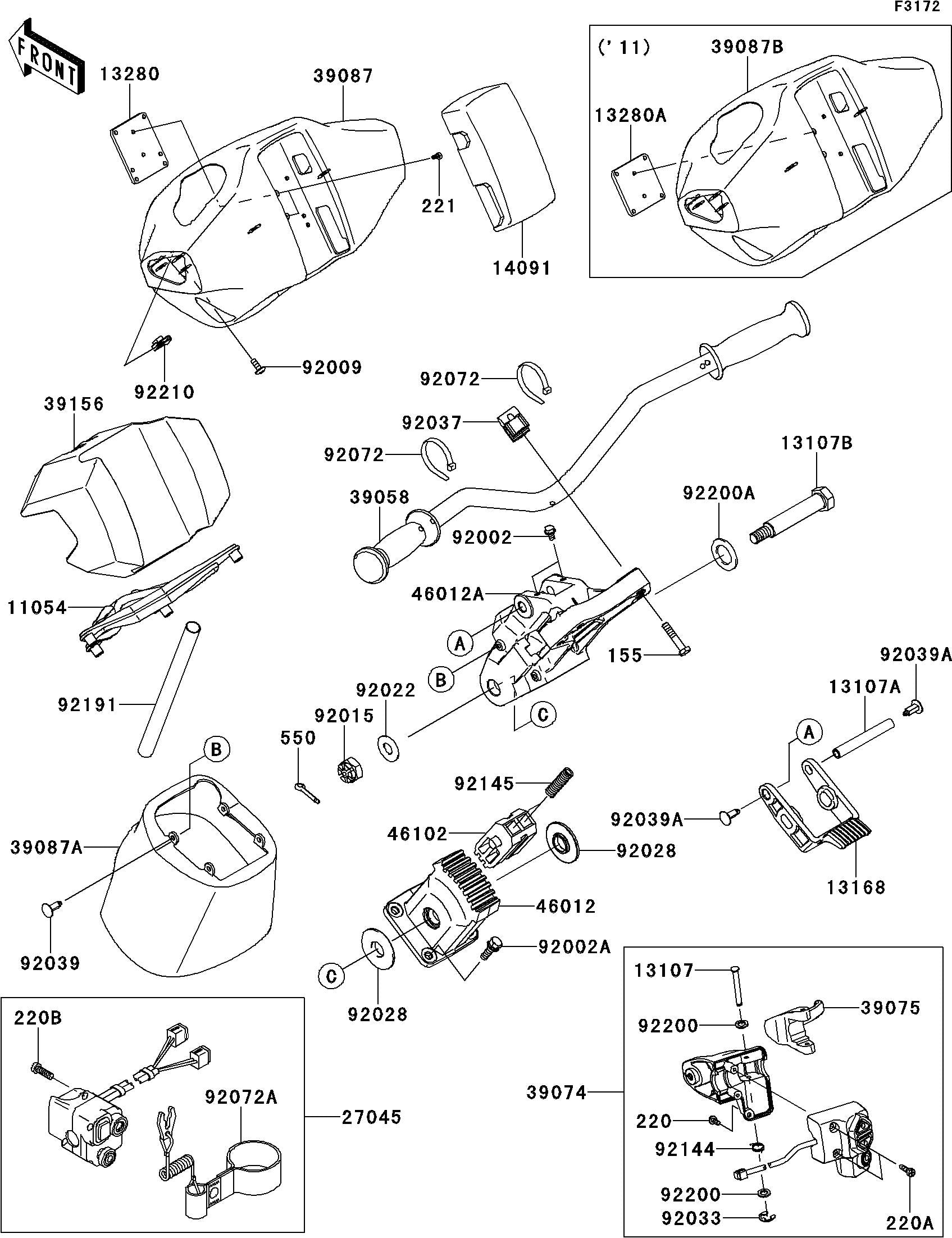 Used 46012-3733 HOLDER-HANDLE,UPP  [K3790-26]