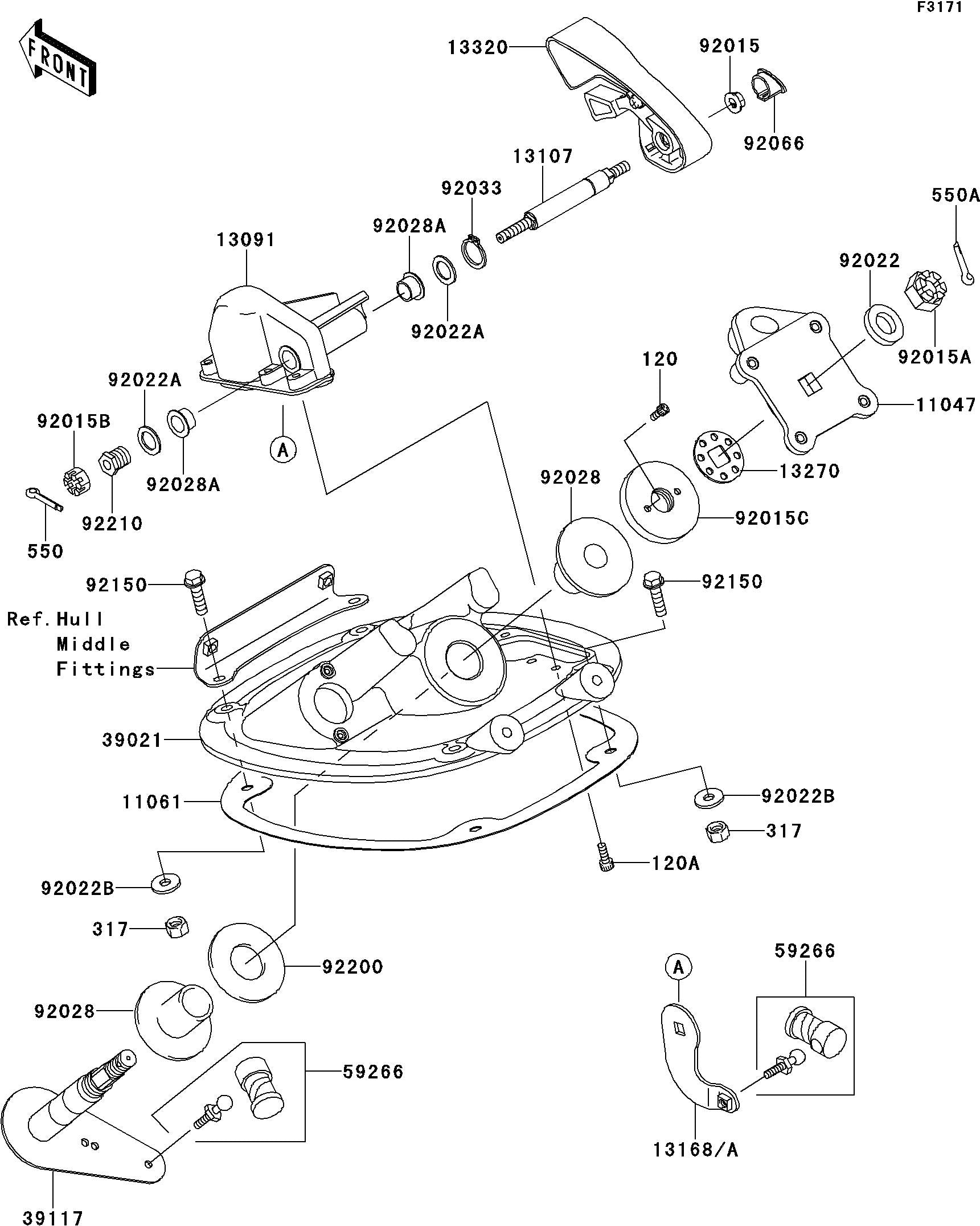 Used 13320-3716 LEVER-ASSY,REVERSE  [K4959-14]