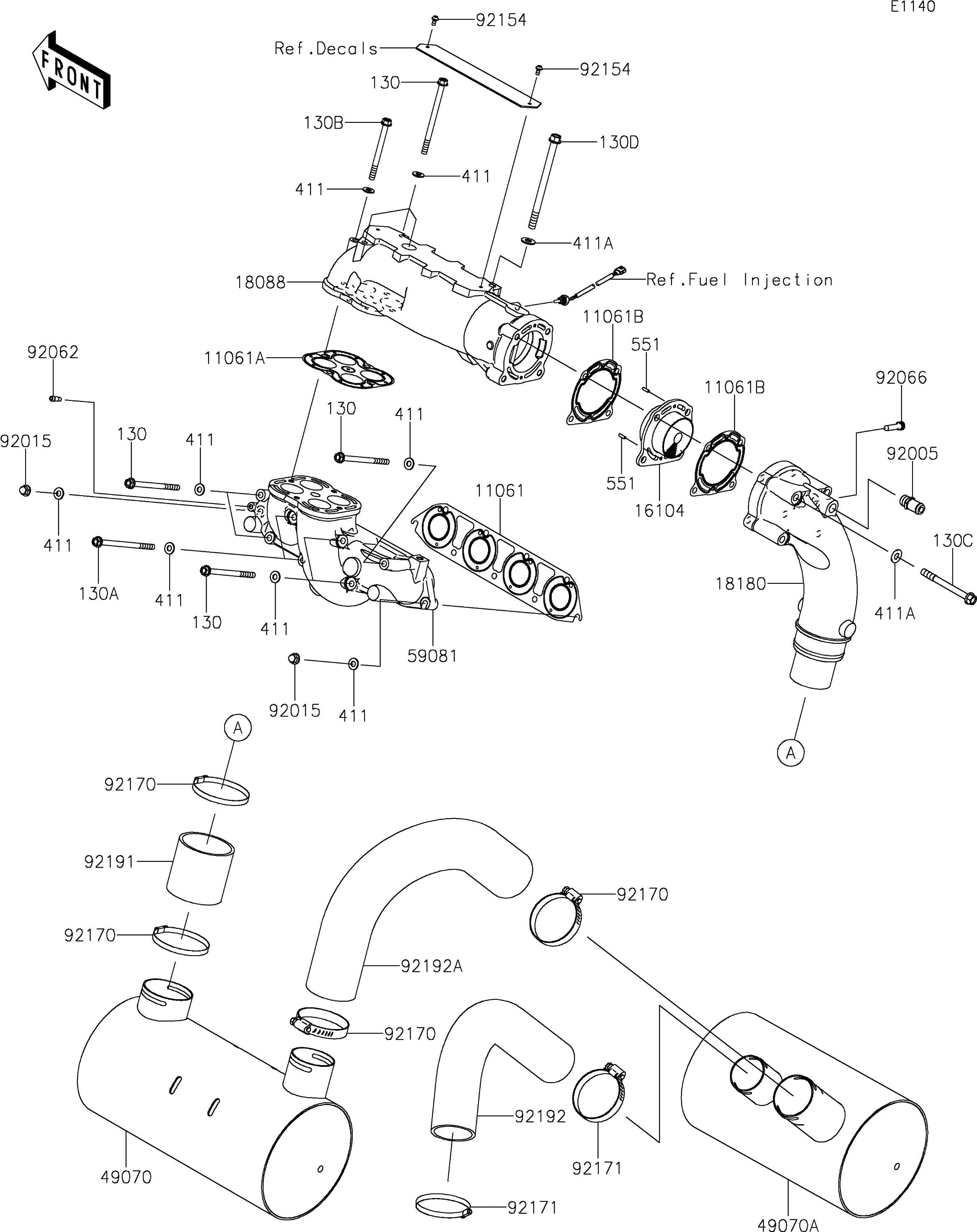 Used 49070-0749 MUFFLER-COMP,1ST  [K8455-55]