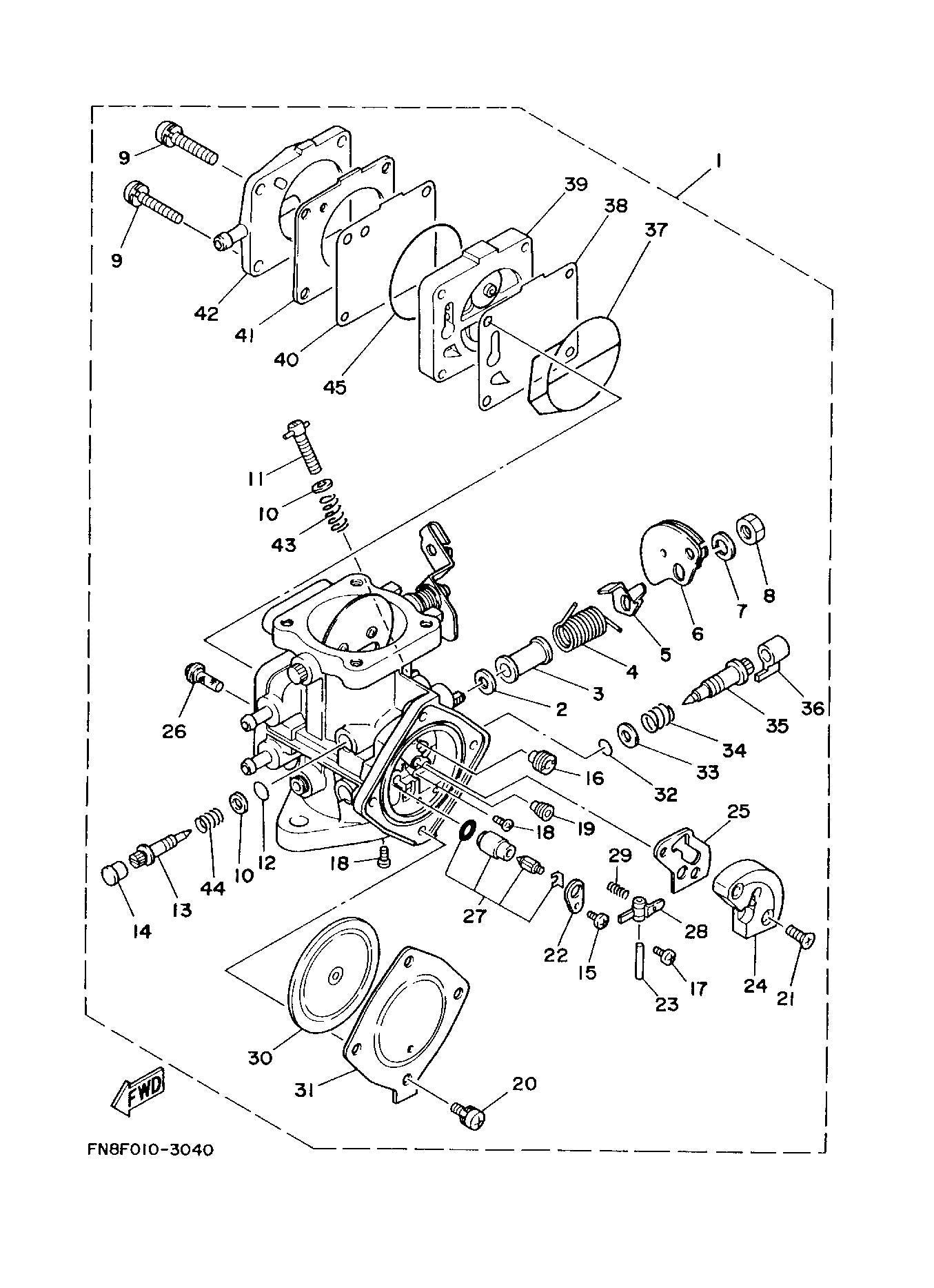 Used 61X-14301-01-00 CARBURETOR ASSEMBLY 1 (WITH DEFECT) [X2206-07]