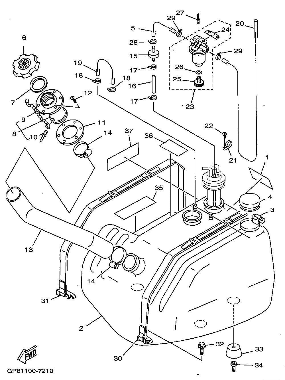 Used EU0-67831-32-00 CAP, FUEL FILLER (EU0-67831-01- [Y4424-15]