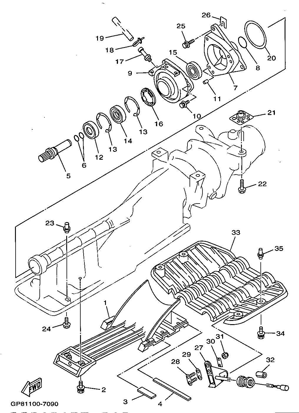 Used 61X-45332-02-94 HOUSING, BEARING [Y4424-27]