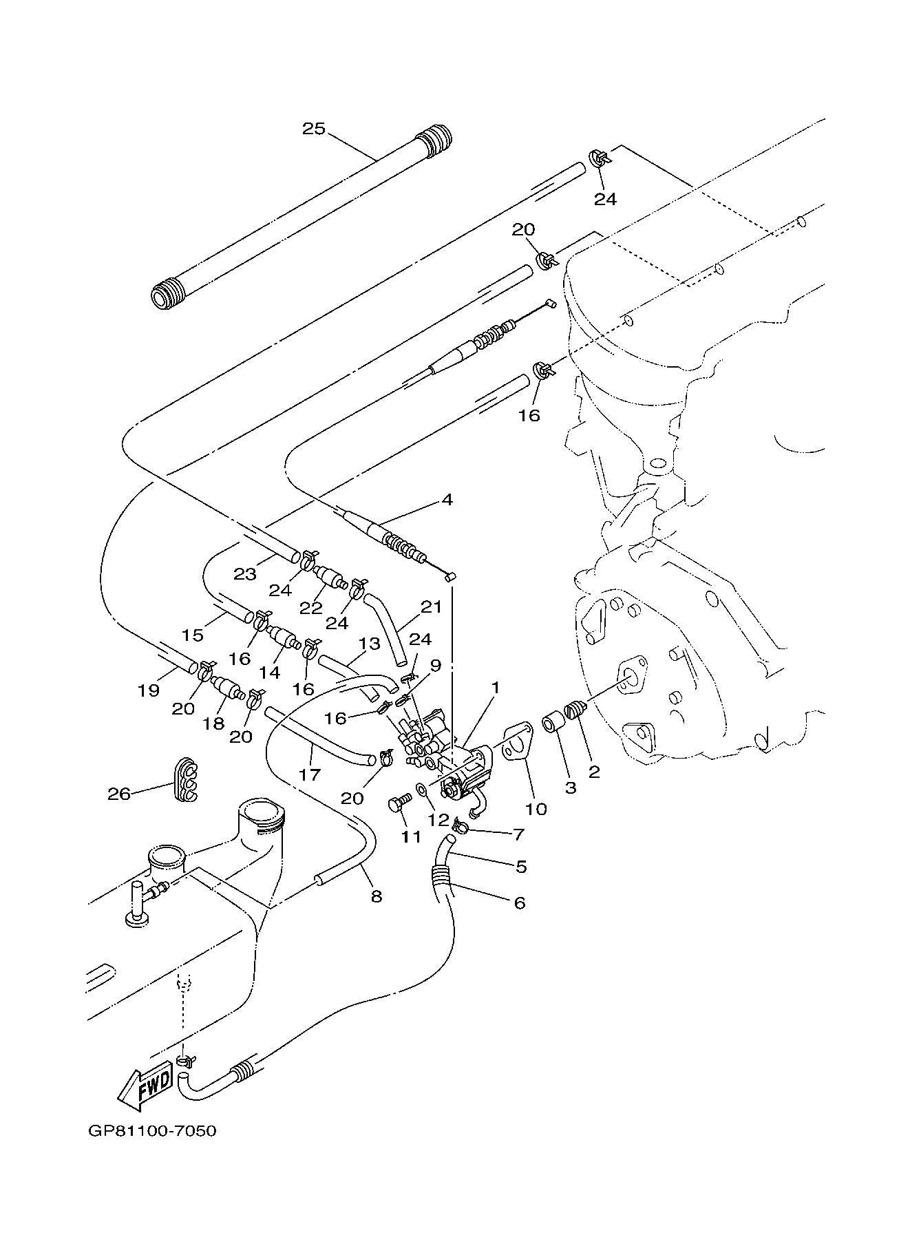 Used 65U-13200-00-00 OIL INJECTION PUMP ASSEMBLY [Y4424-31]