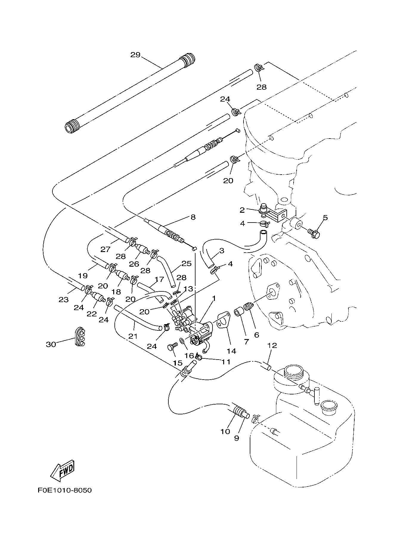 Used 66H-13200-00-00 OIL INJECTION PUMP ASSEMBLY [X2206-15]