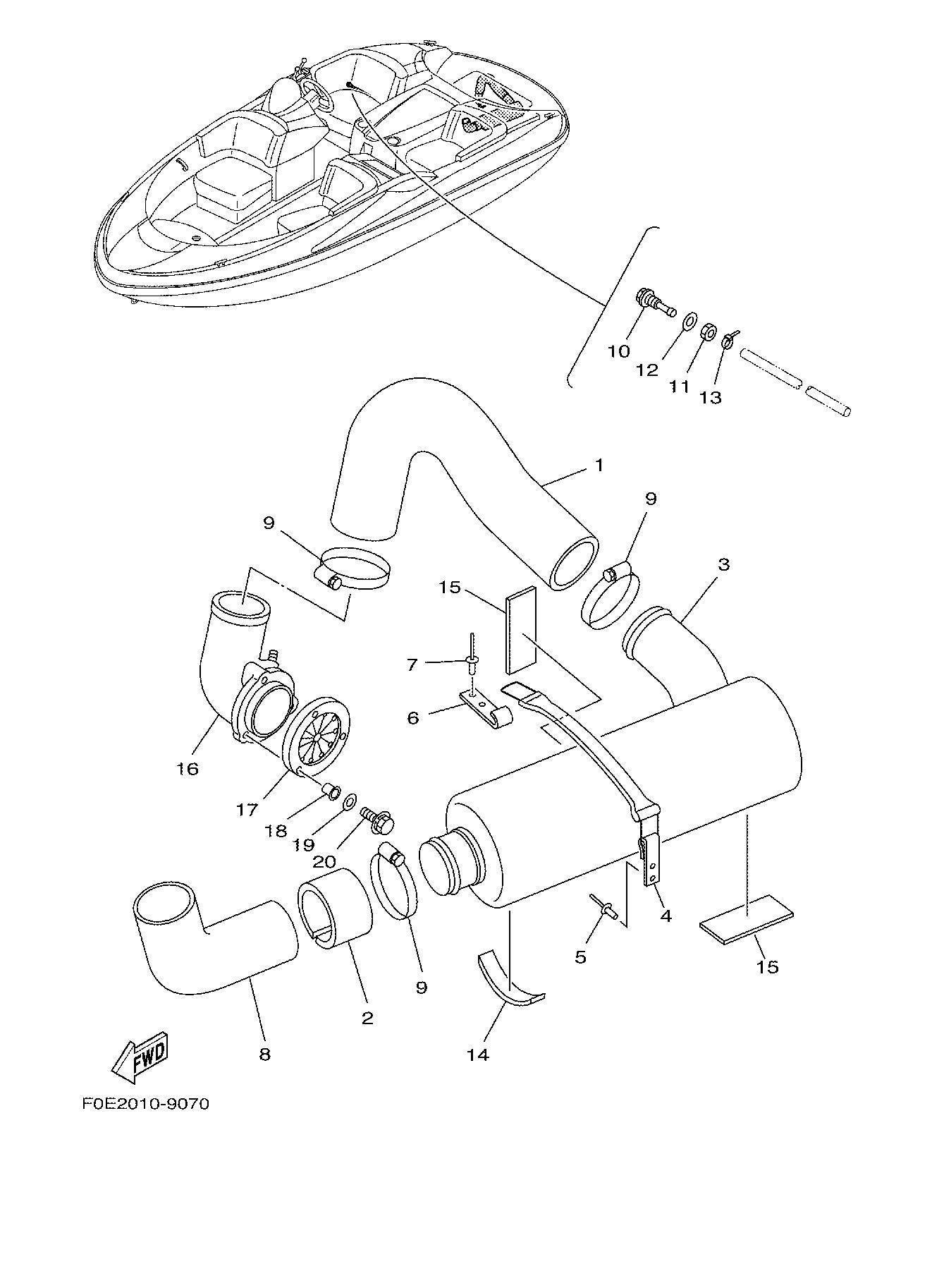 Used F0E-67555-00 HOSE [X2304-16]