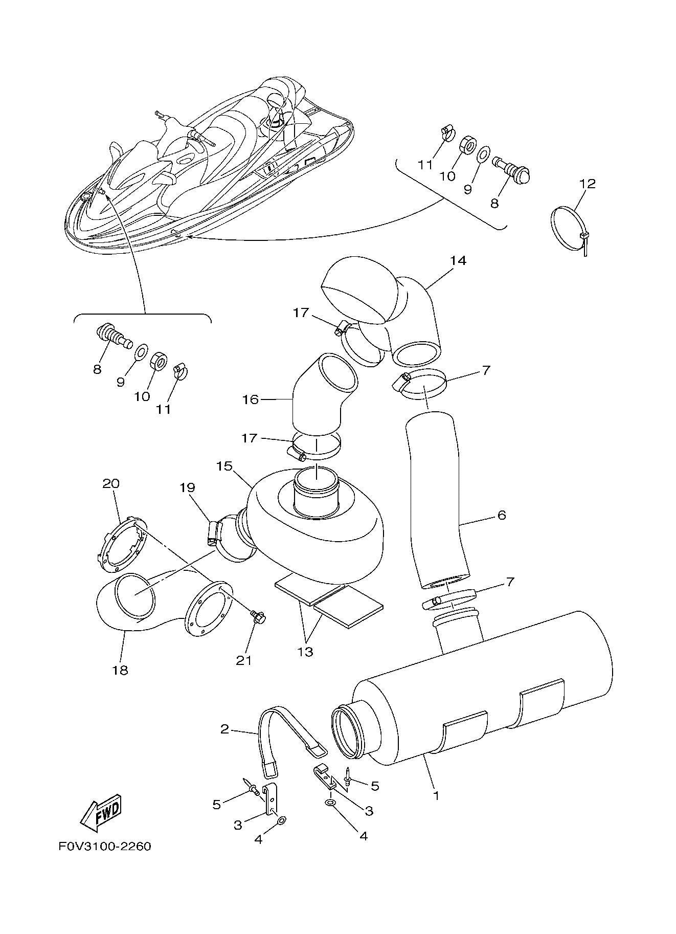 Used F0D-67550-03-00 WATER LOCK COMP [Y4688-20]