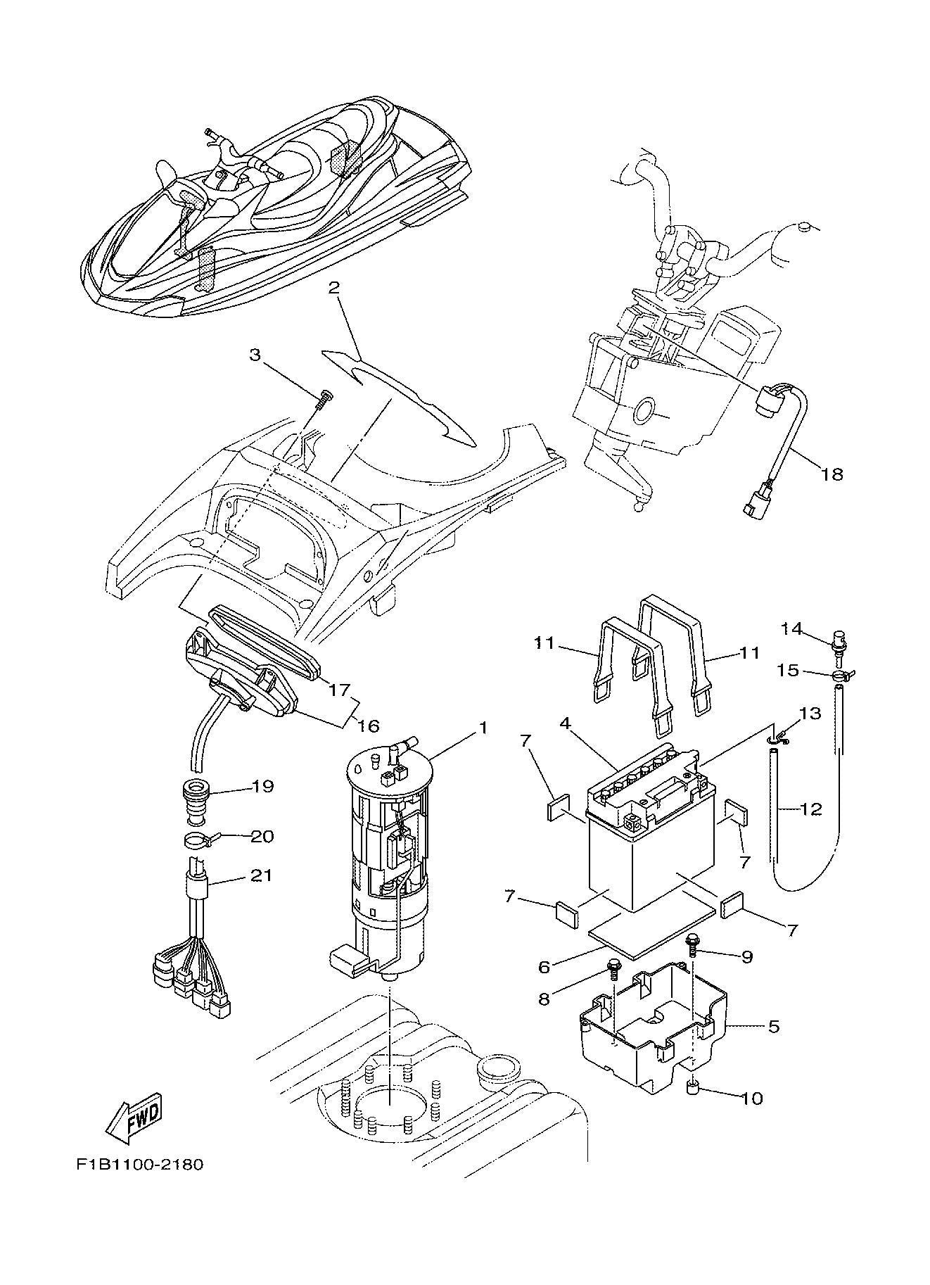 Used 60E-13907-00 FUEL PUMP COMP [Y6189-12]
