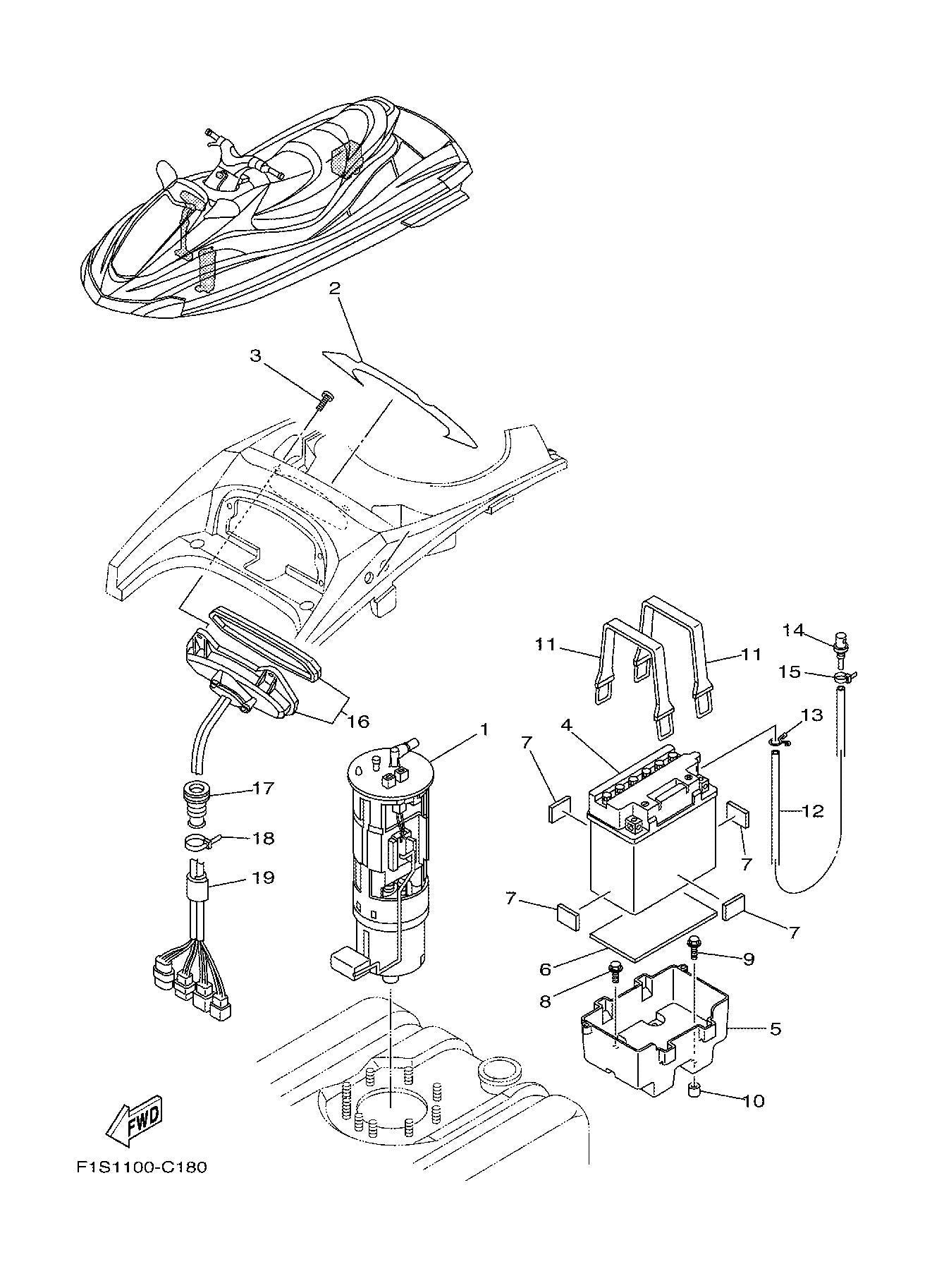 Used 60E-13907-00 FUEL PUMP COMP [Y7487-45]