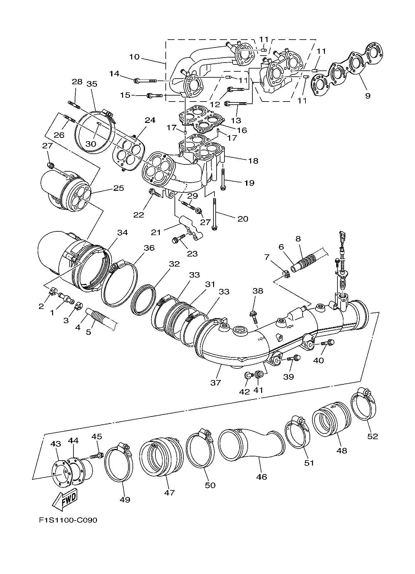 Used 6B6-14752-00-94 PIPE, OUTLET [Y8775-37]