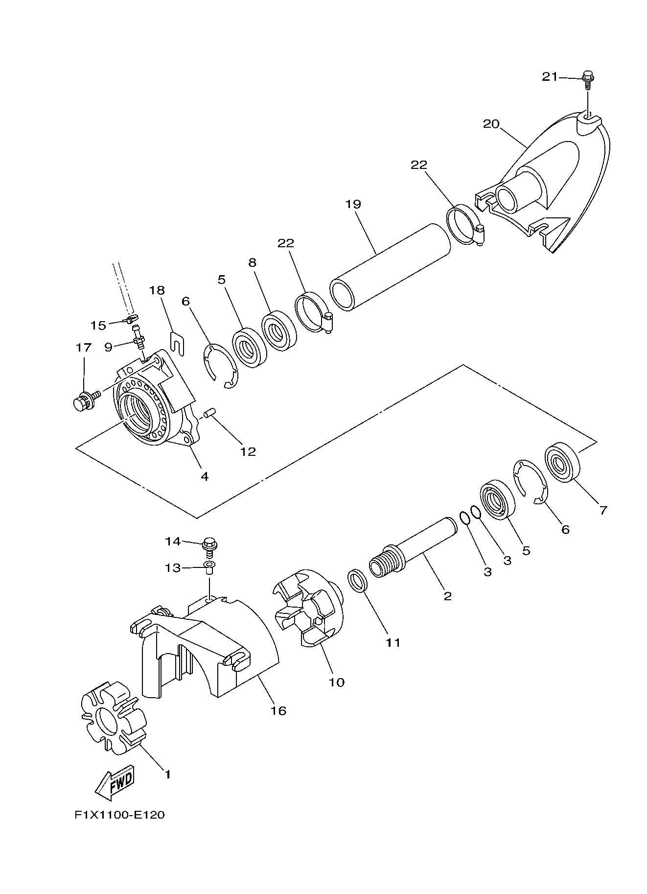 Used 61X-45332-03-94 HOUSING,BEARING [Y1607-35]