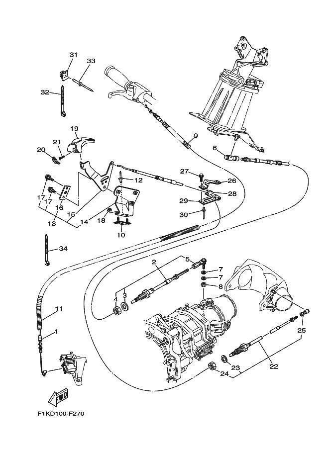 Used 6D3-26311-01-00 CABLE, THROTTLE 1 [Y4063-01]
