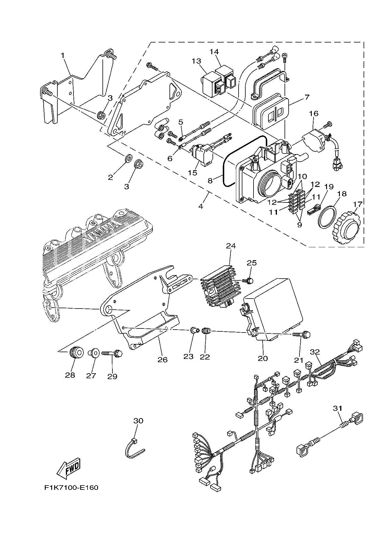 Used 6D3-82170-00-00 FUSE BOX ASSY (WITH DEFECT) [Y4063-03]