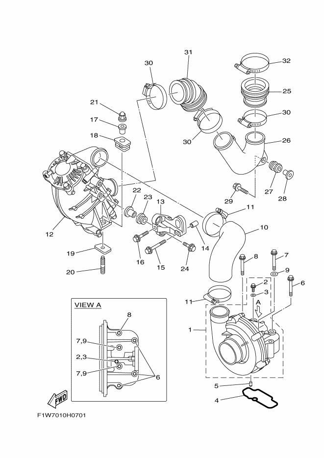 Used 6S5-13670-00-00 AIR COORER ASSY [Y3603-54]