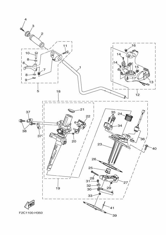 Used F0D-67250-10-00 THROTTLE LEVER ASSY [Y3603-72]