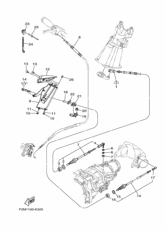 Used F2N-61481-00-00 CABLE,STEERING [Y0091-03]