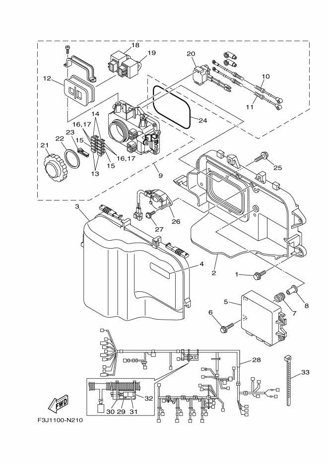 Used 6BH-82170-00-00 FUSE BOX ASSY [X2305-59]